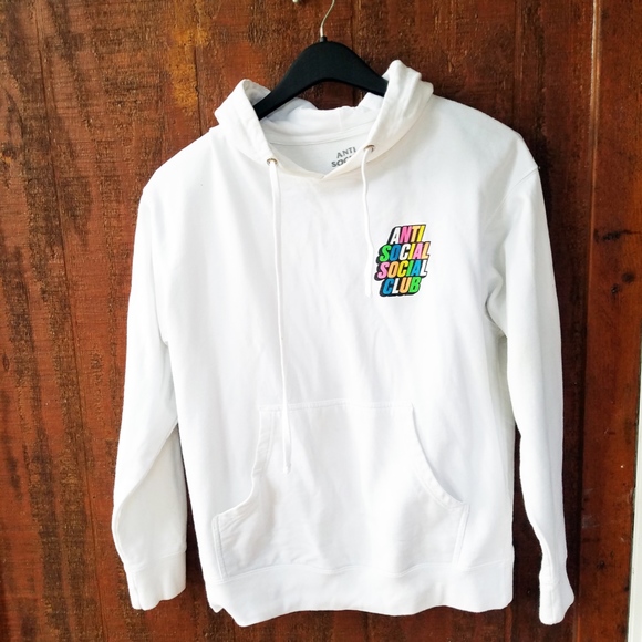 Anti Social Social Club~Rainbow&White Hoodie~ M - Picture 2 of 6